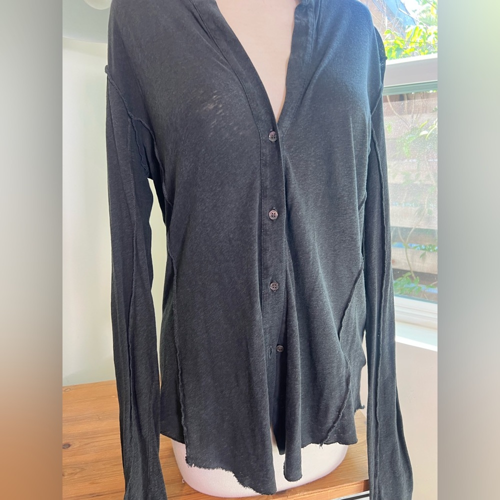 James Perse Cotton/linen blend grey long sleeve - Picture 2 of 8
